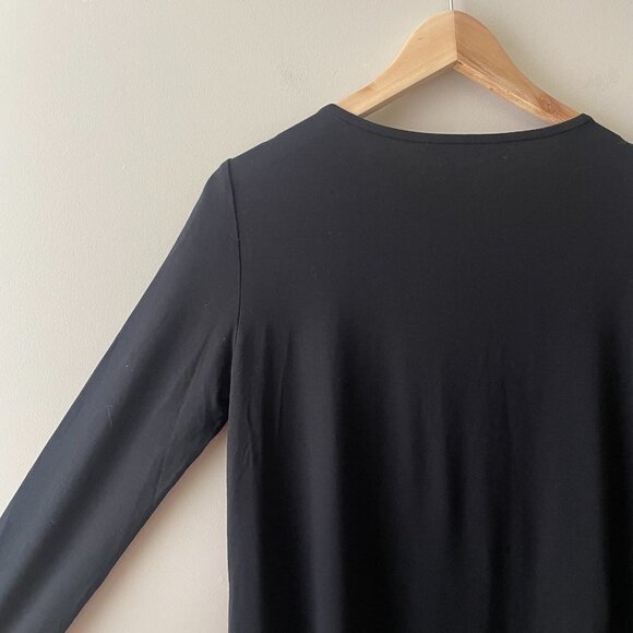 Eileen Fisher | Black Stretchy Long Sleeve Jersey Tunic - Size XS - Picture 4 of 11